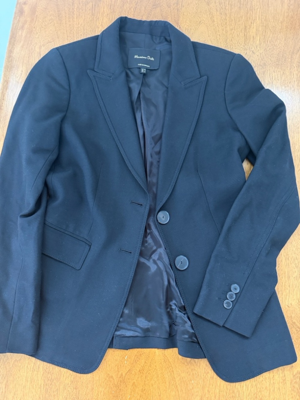 Massimo Dutti Women's Black Single-Breasted Blazer